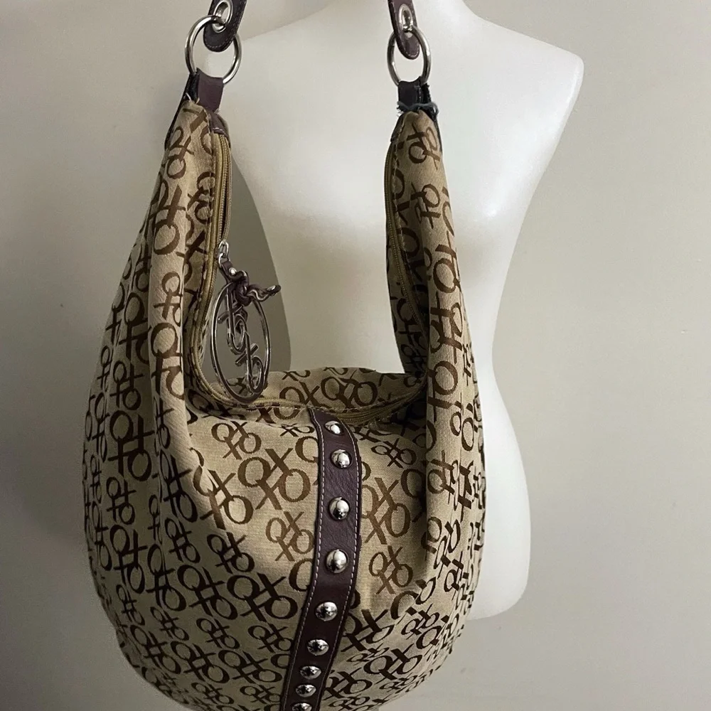 Vintage Y2K XOXO Tan and Brown Hobo Bag Casual Chic